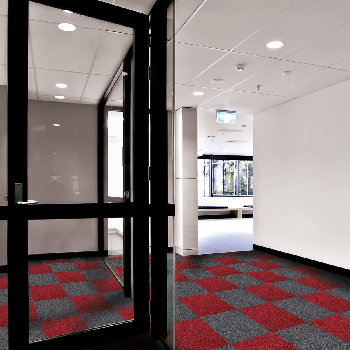 Q-Rax 40 Piastrelle Moquette Rosso Scarlatto 10 m² 50x50