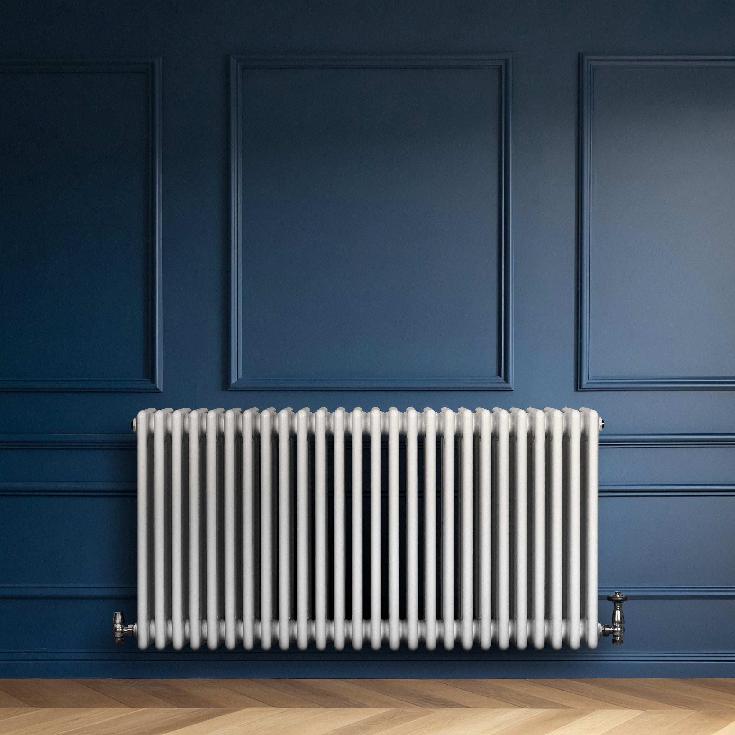Q-Rax Radiatore 4 Colonne Bianco 600x1190 mm con Valvole