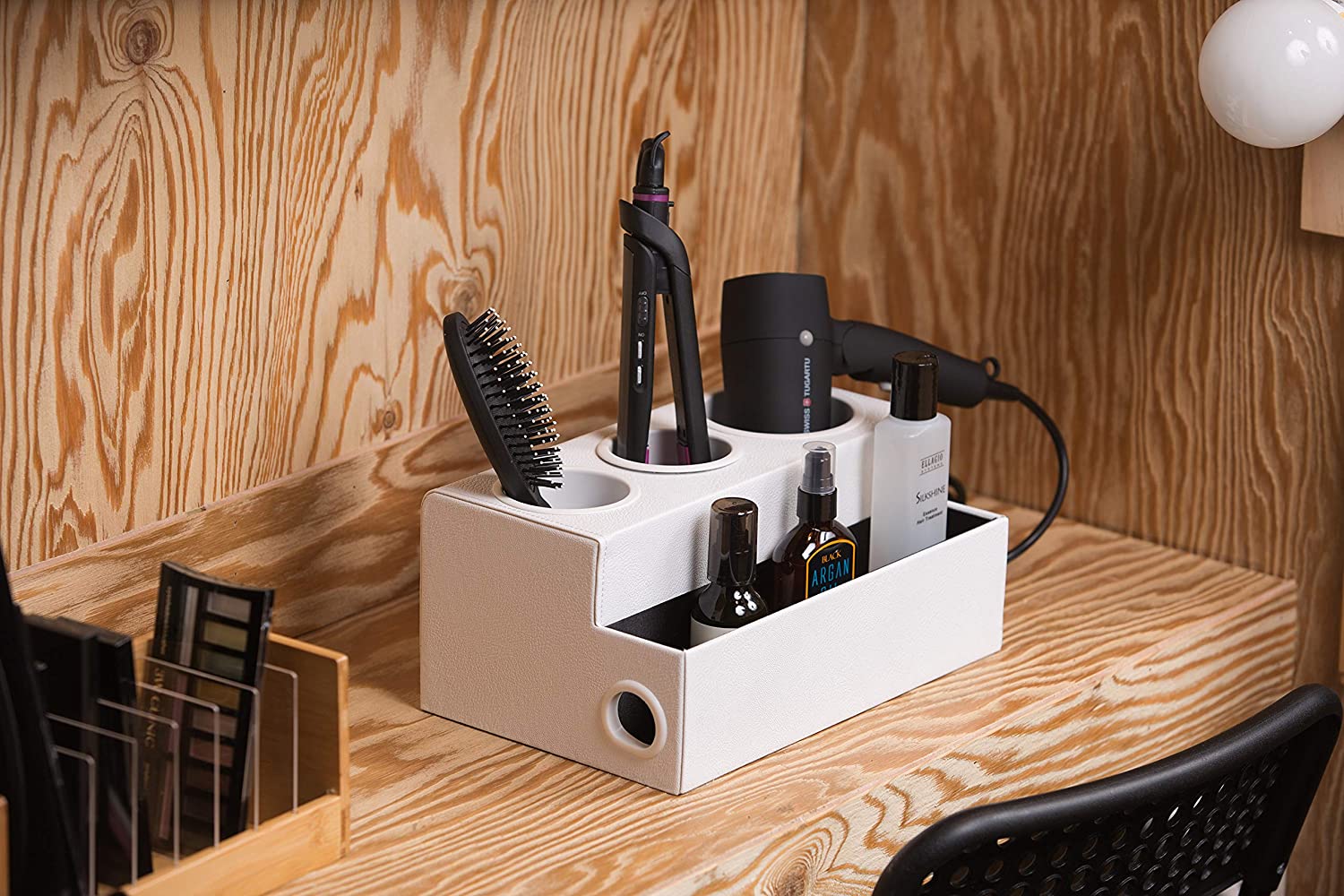 Jackcube Bathroom Organizer Phon Bianco 4 Scomparti Pelle