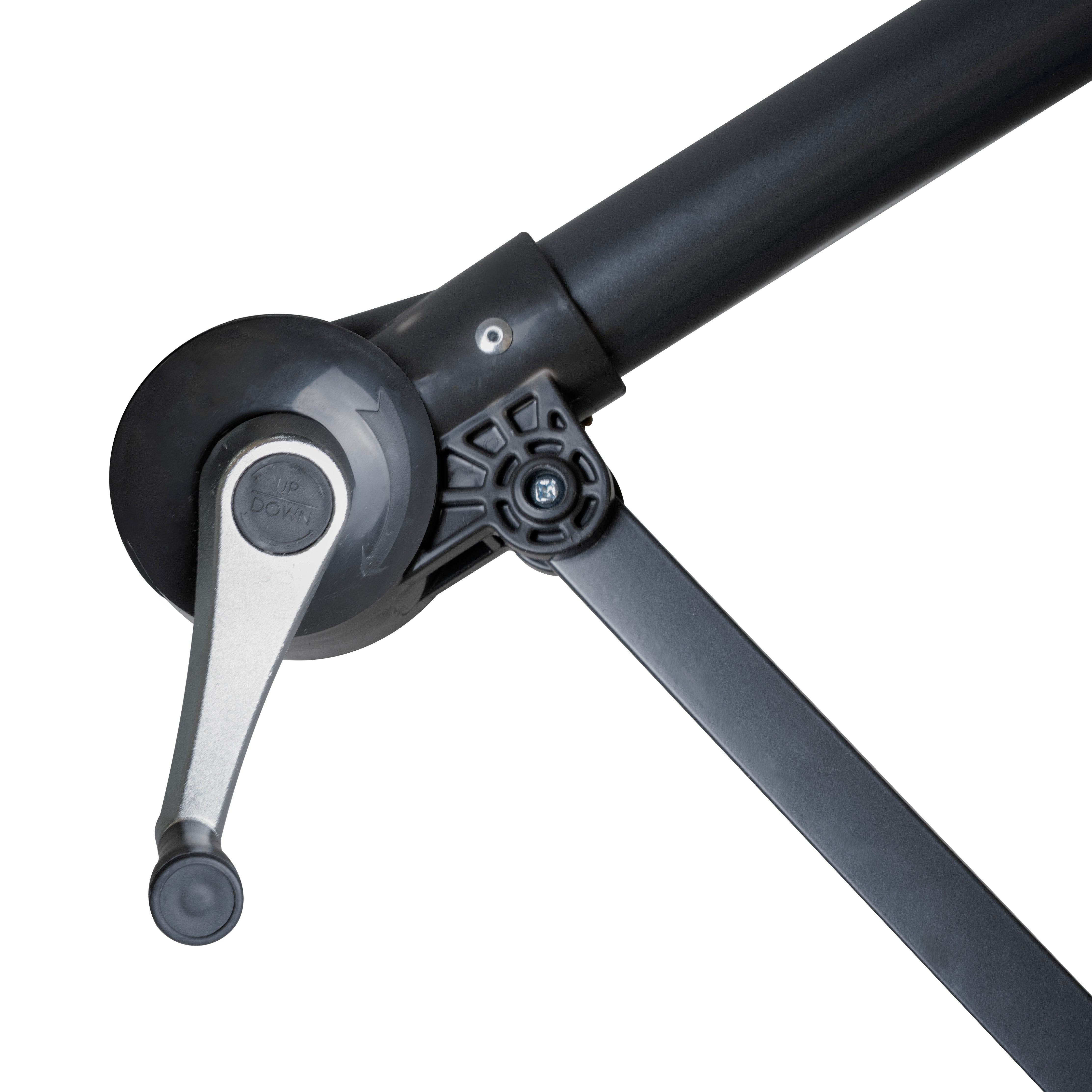 Q-Rax Ombrellone Decentrato LED 3 m Verde con Base Giardino