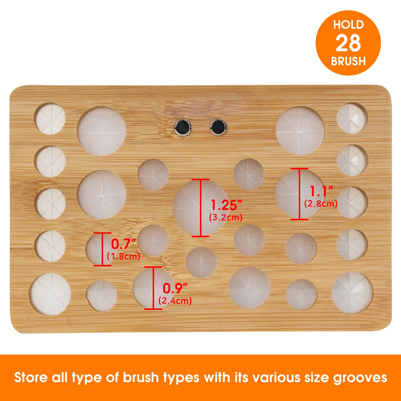 Jackcube Design Makeup portapennelli bambù 26 fori pieghevole