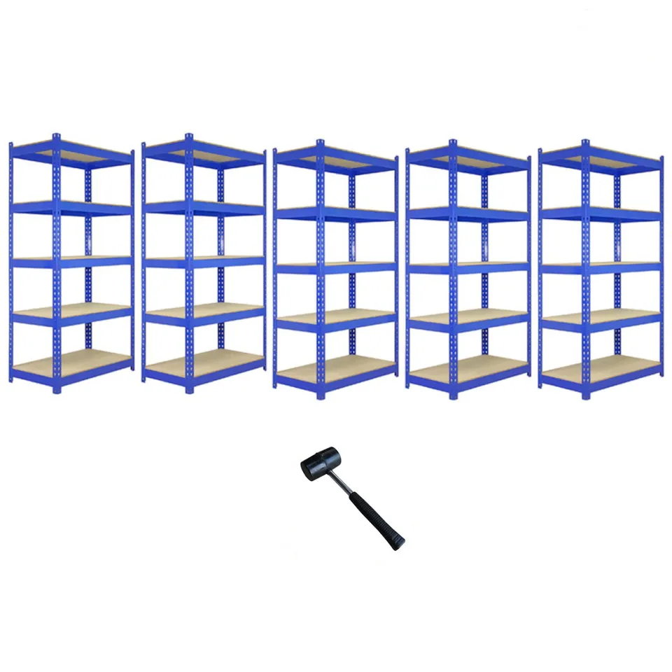 Q-Rax Scaffale Garage 90x50 Blu 5 Ripiani Portata 200 kg