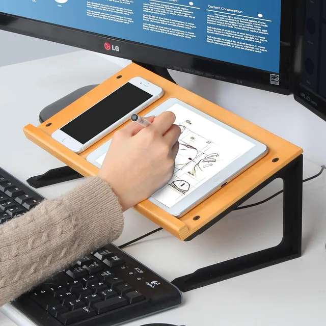 JackCube Design Home Office Leggio Tablet Libri Legno Scrivania