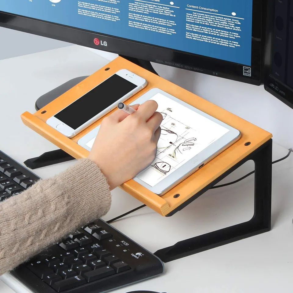 JackCube Design Home Office Leggio Tablet Libri Legno Scrivania