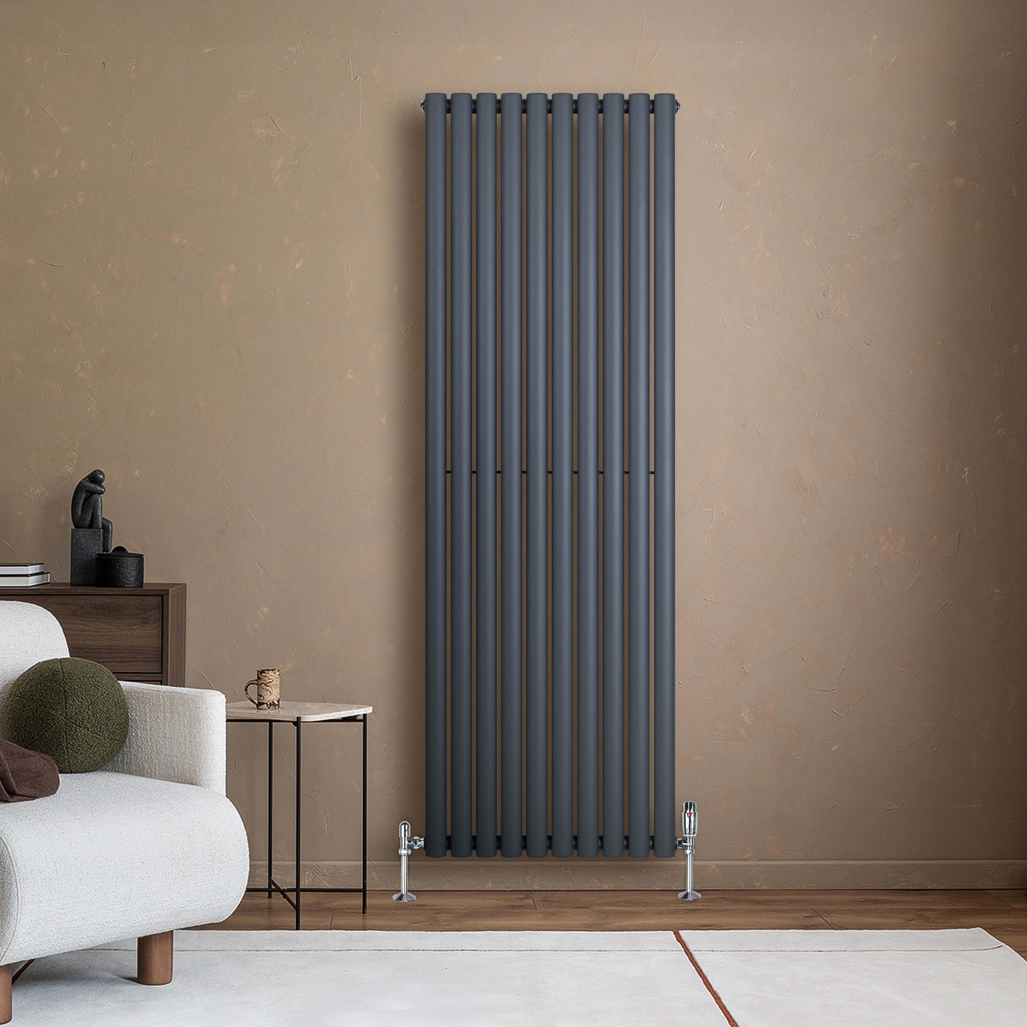 Q-Rax Radiatori Tradizionali Ovale Verticale 1800x600 Antracite