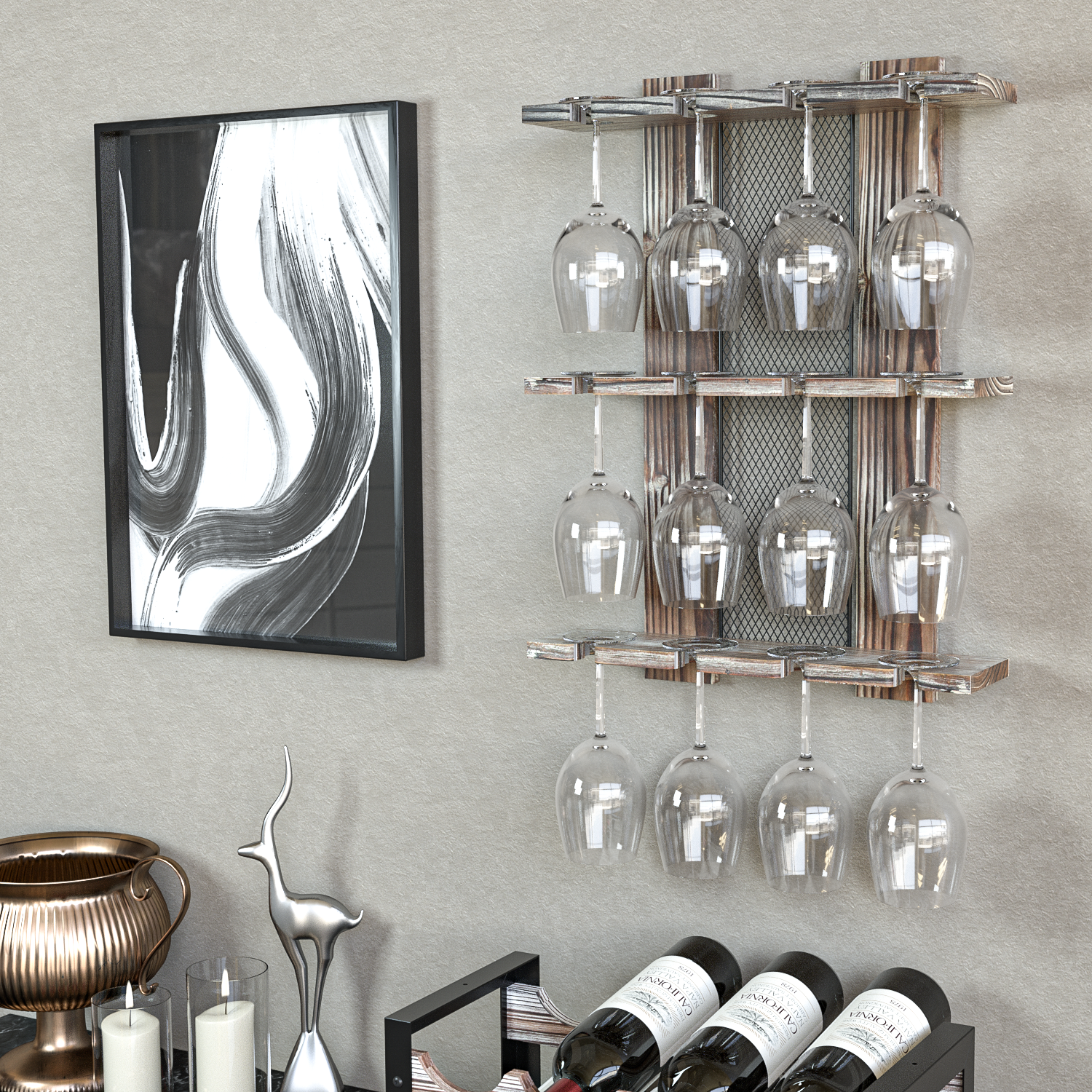 Jackcube Design Kitchen portabicchieri 3 livelli 12 calici