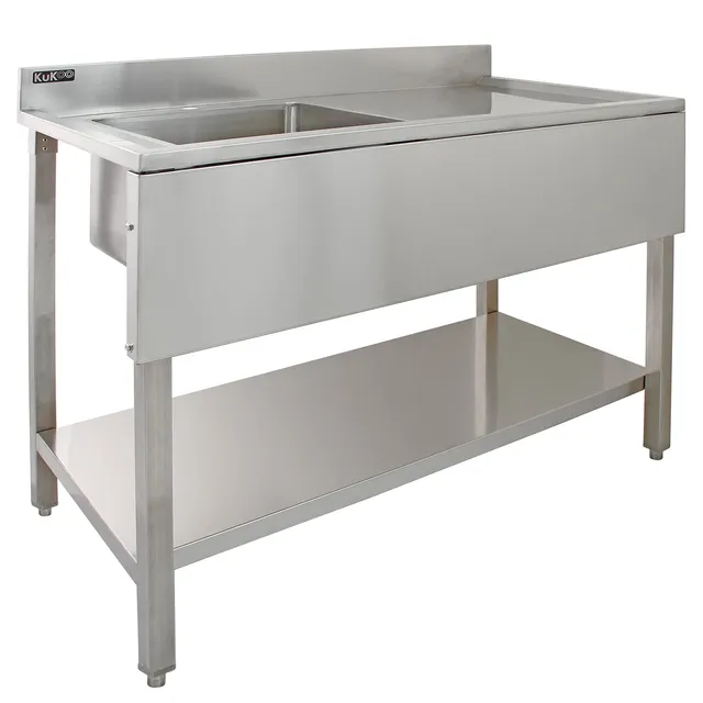Q-Rax Ristorazione Lavandino 1 Vasca Acciaio 120cm Sgocciolatoio