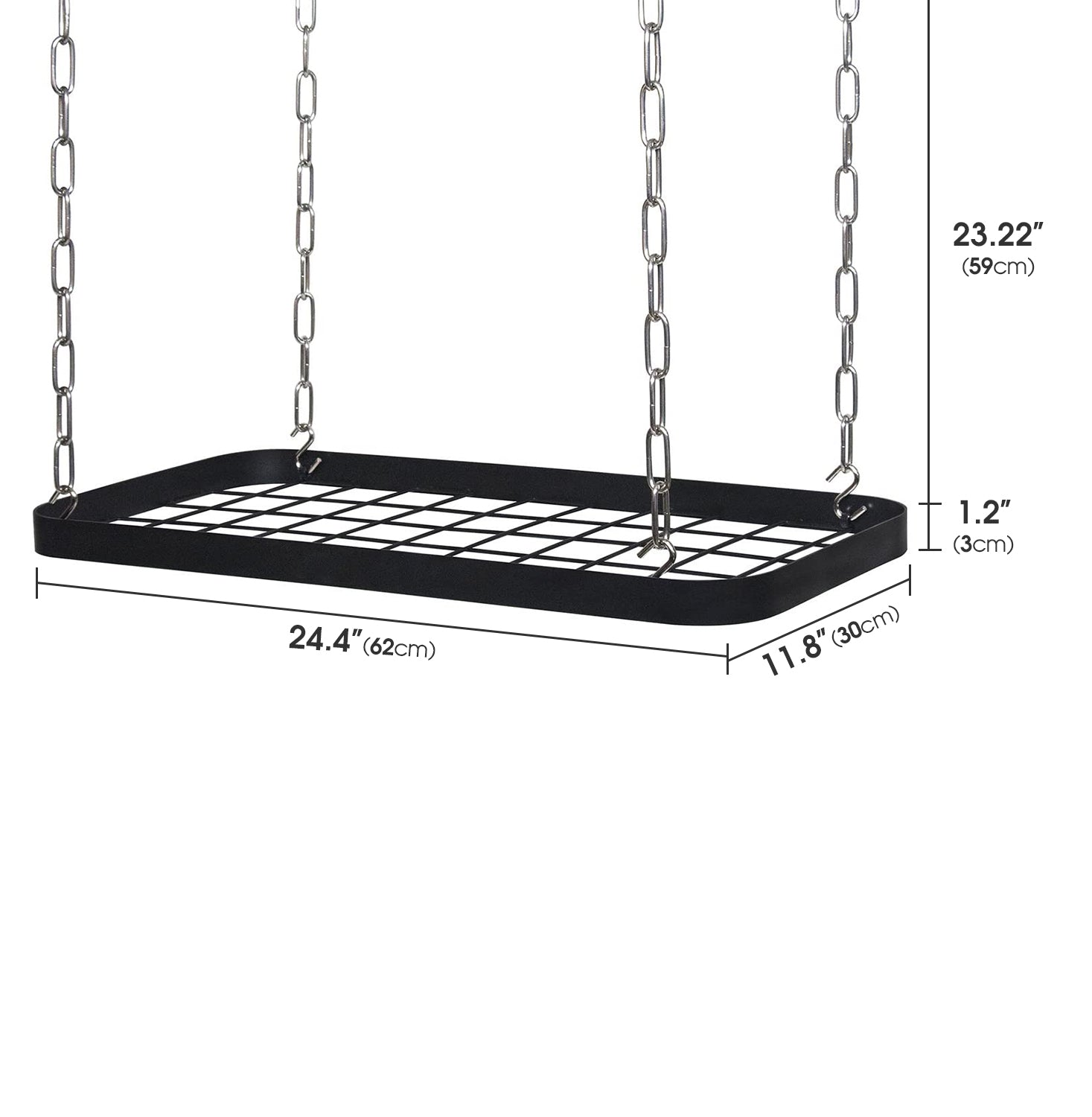 Jackcube Design Kitchen Porta Pentole Soffitto 8 Ganci Nero