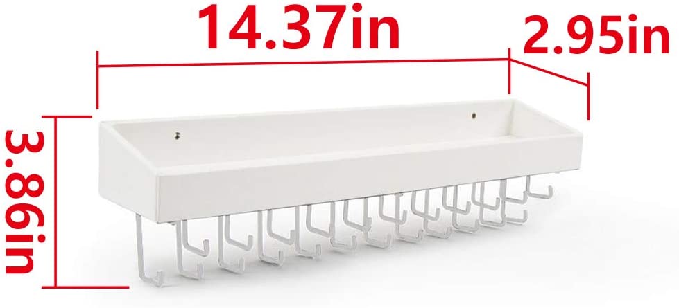 Jackcube Design Portagioie Parete Bianco 23 Ganci con Mensola