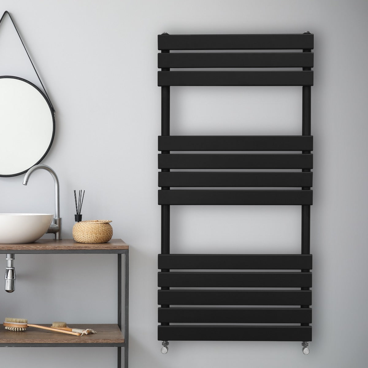 Q-Rax Radiatori per Asciugamani 1200x600mm Nero Opaco