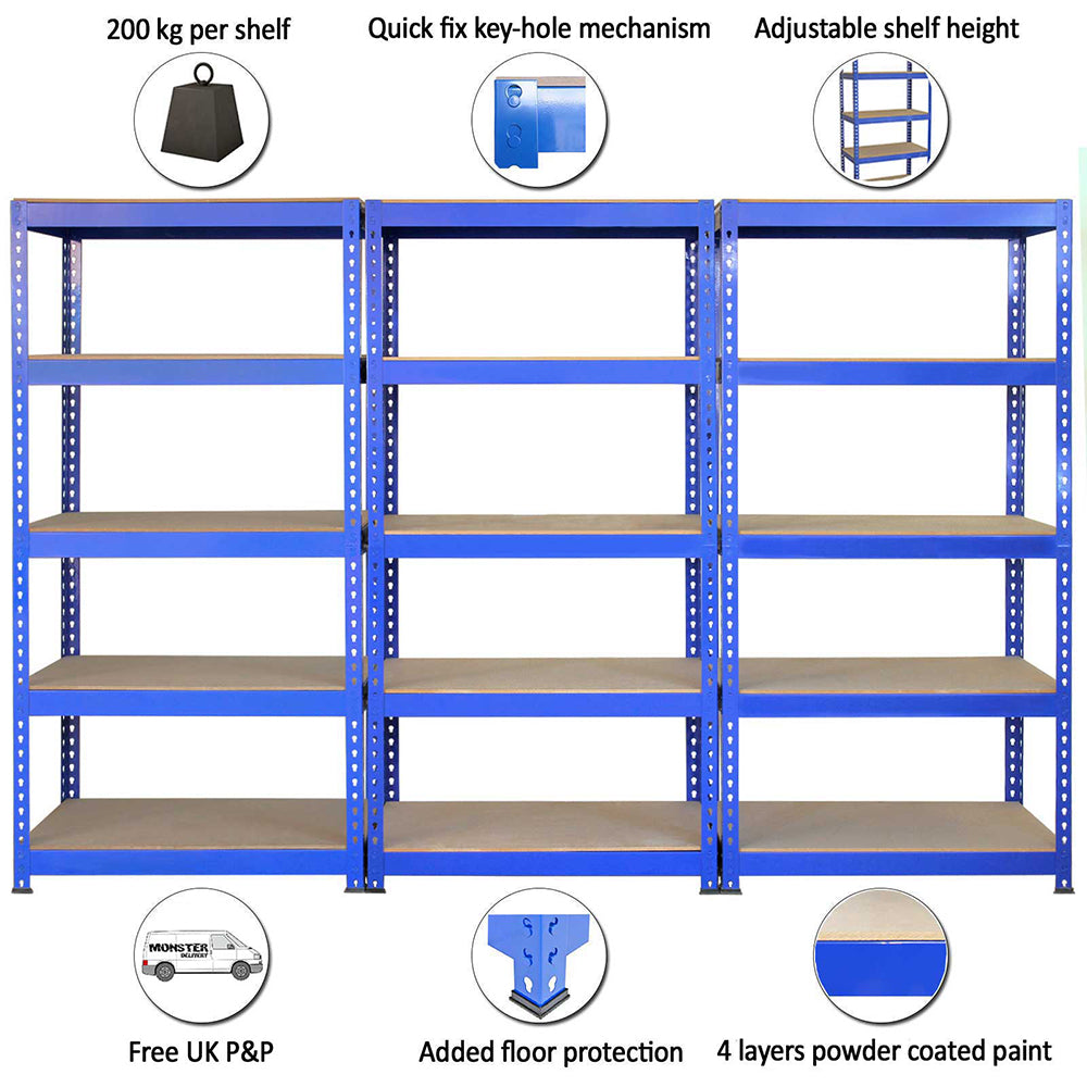 Q-Rax Scaffali Q-Rax 90x50 Scaffale Blu 200 kg