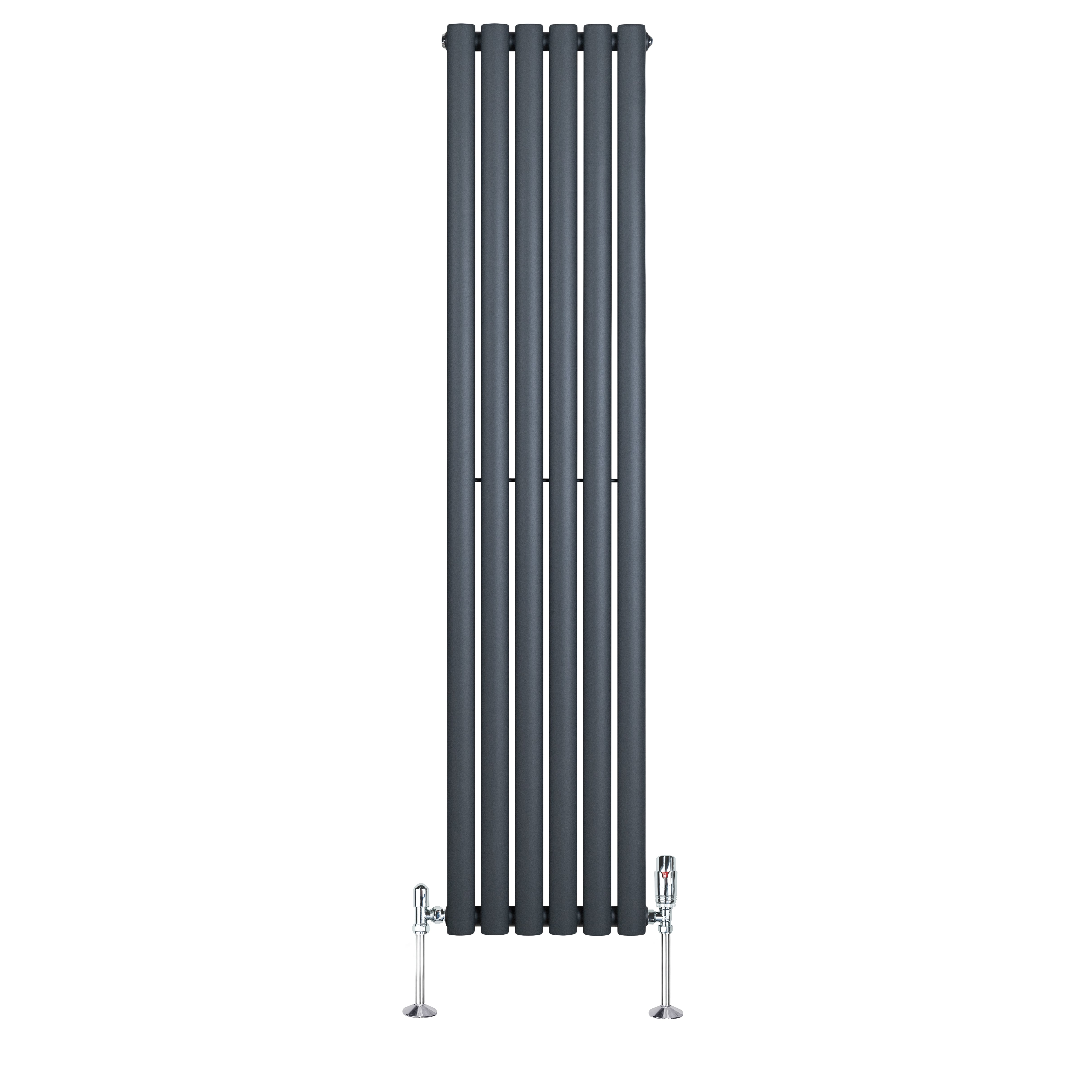 Q-Rax Radiatori Tradizionali Ovale 1600x360 mm Antracite valvole