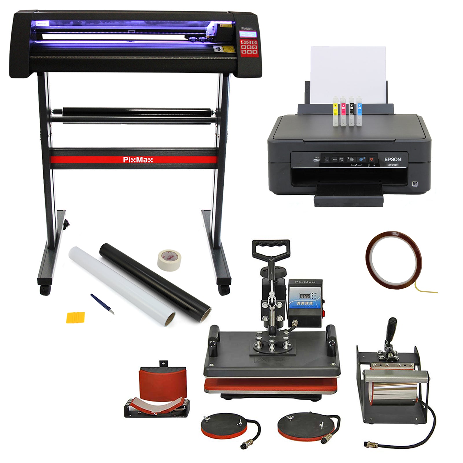 Q-Rax Kit Pressa Caldo 5in1 con Plotter Vinile 720mm LED