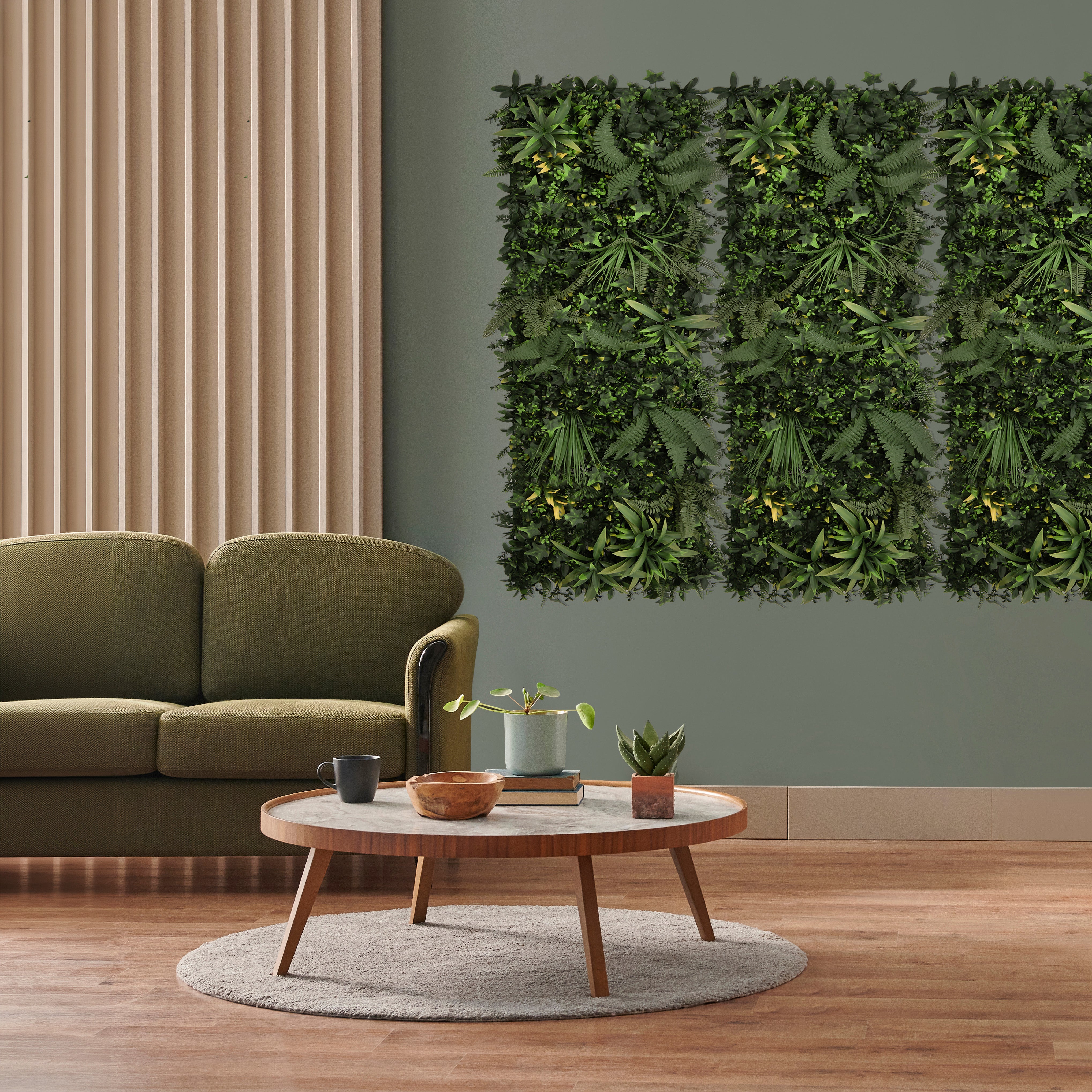 Q-Rax Ayla Pannello Vegetale Artificiale 50x150 cm Parete Verde
