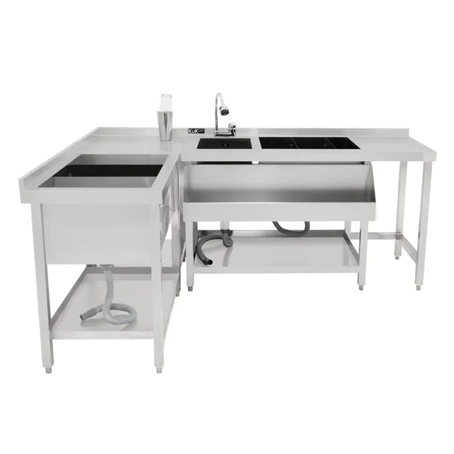 Q-Rax Postazione Cocktail Modulare Acciaio Inox con Pozzo Ghiaccio