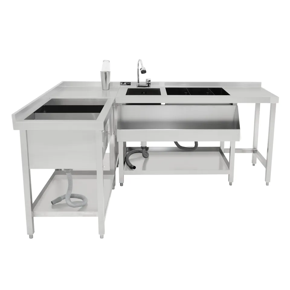 Q-Rax Postazione Cocktail Modulare Acciaio Inox con Pozzo Ghiaccio