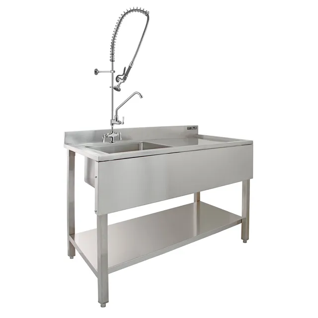 Q-Rax Ristorazione Lavandino 1 Vasca Sgocciolatoio Destra 120cm