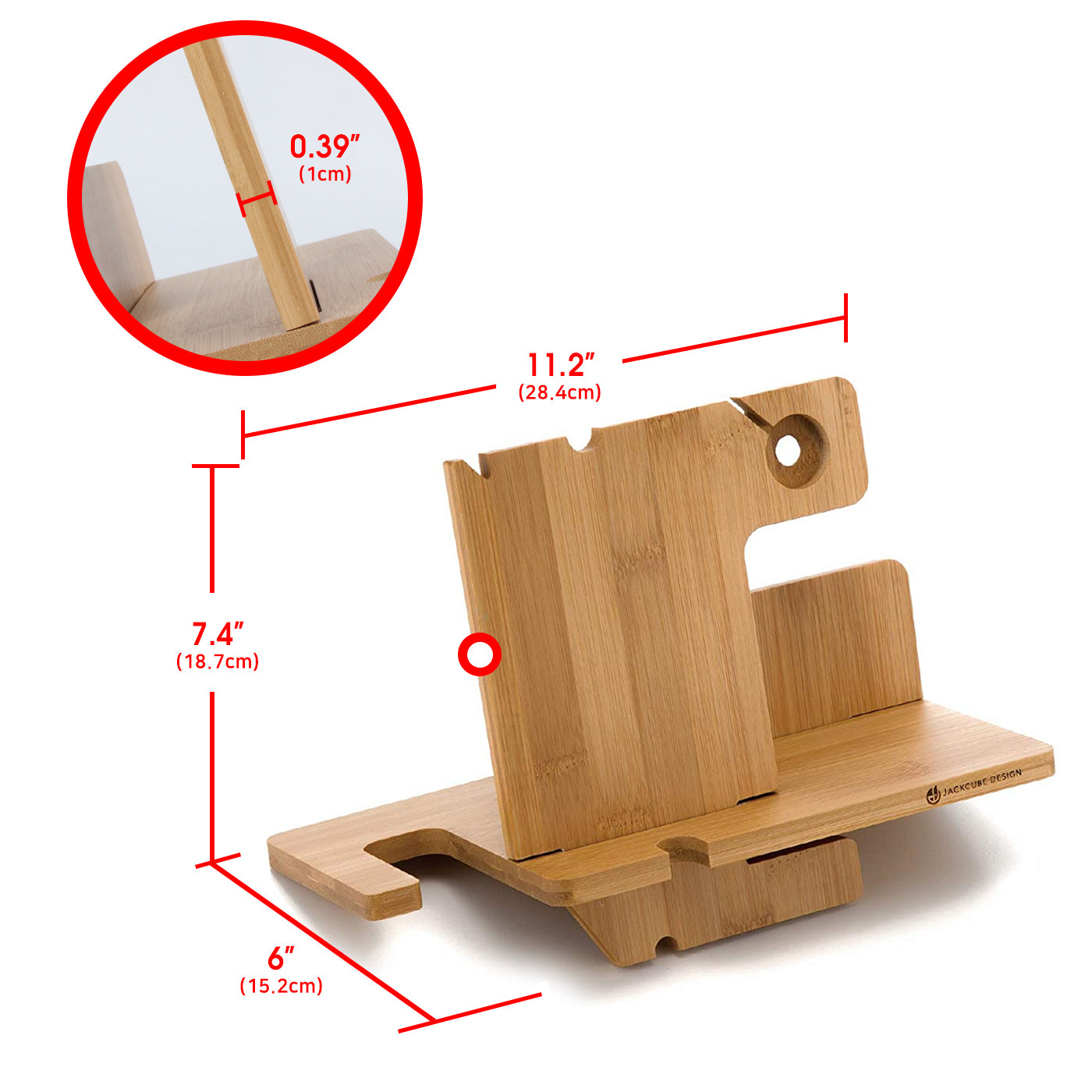 Jackcube Design Home Office Dock Organizer Scrivania Bamboo 28 cm