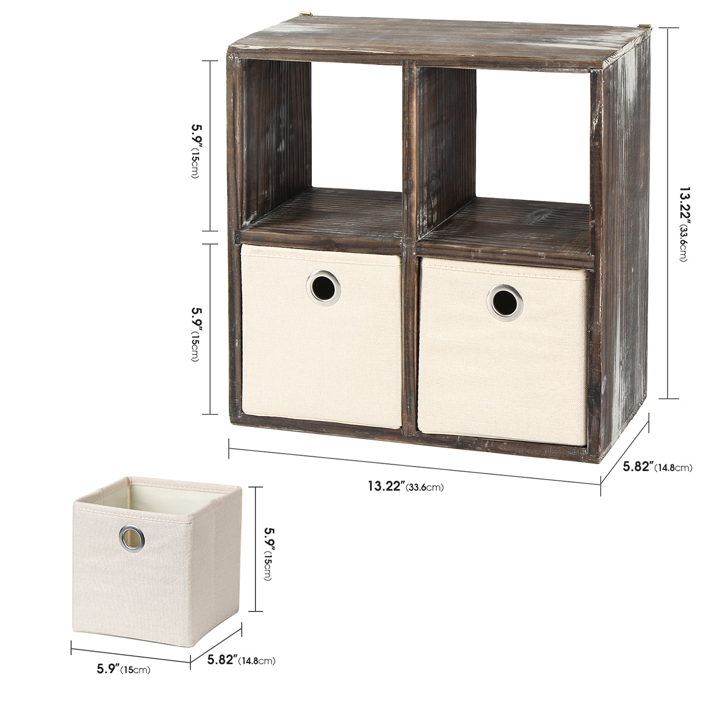Jackcube Design Bathroom scaffale bagno legno 4 cubi con 2 cesti
