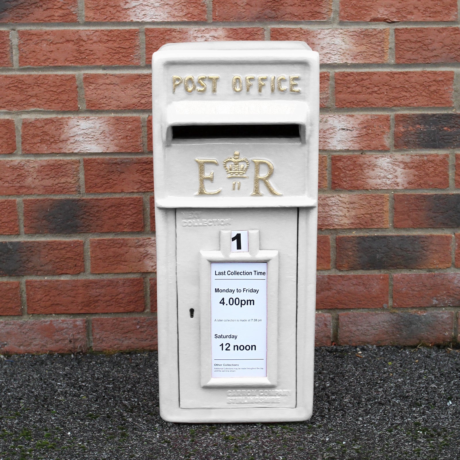 Q-Rax Accessori casa cassetta postale britannica ghisa bianco serratura