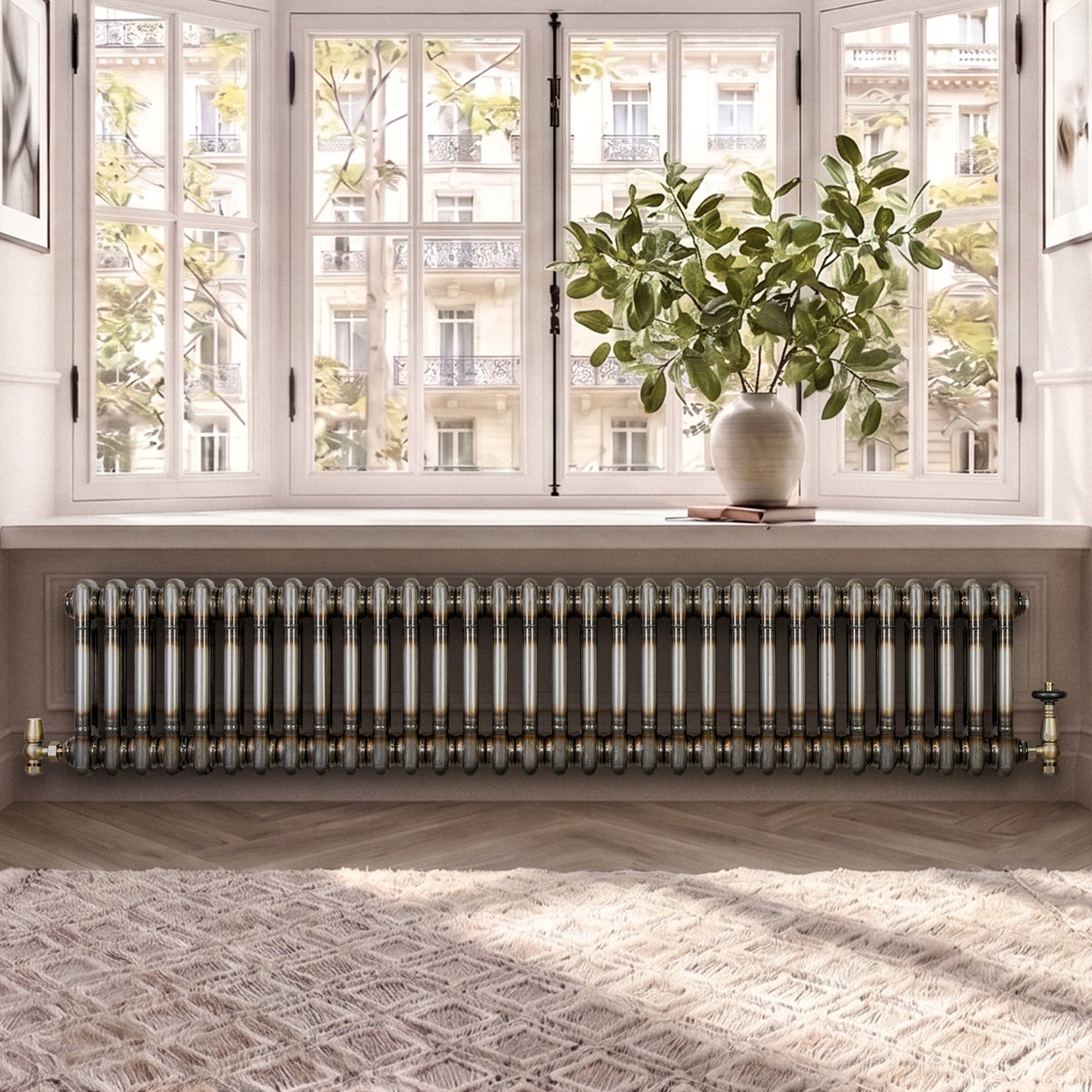 Q-Rax Radiatore 2 Colonne 300x1460 mm Metallo Grezzo