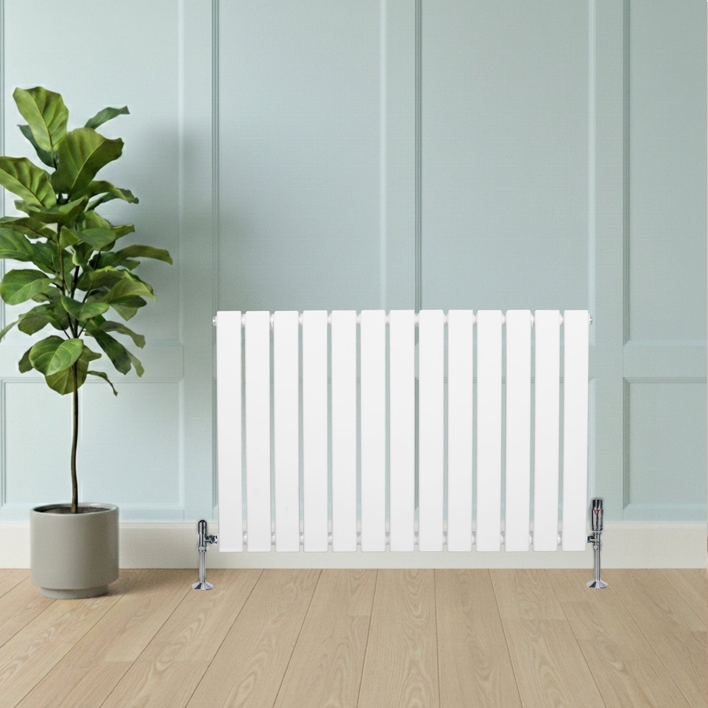 Q-Rax Piatto 600x910 Radiatore Monocolonna Bianco Valvole