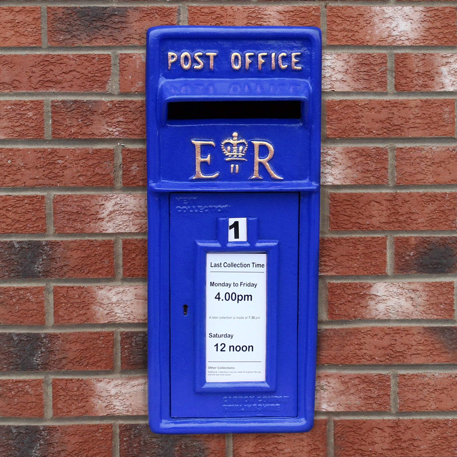 Q-Rax Accessori per la casa Britannica cassetta postale blu ghisa