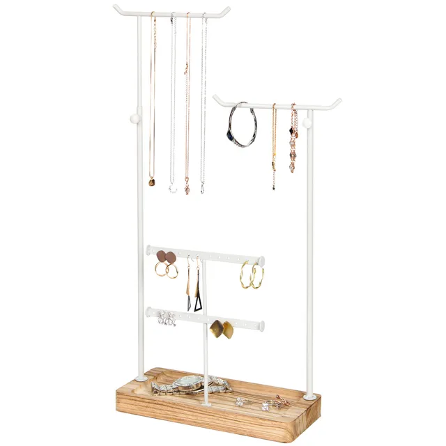 Jackcube Design portagioie bianco 4 livelli metallo legno