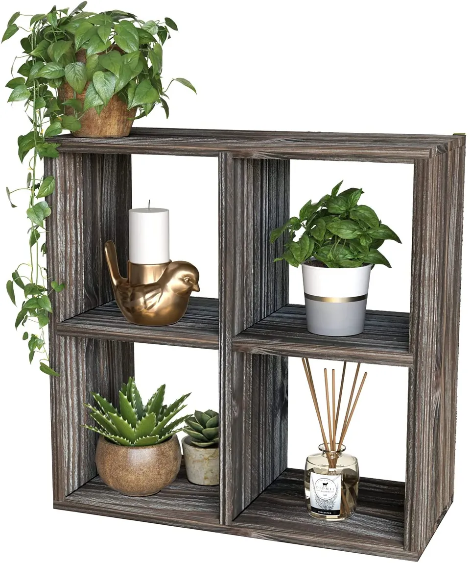 Jackcube Design Bathroom scaffale bagno legno 4 cubi con 2 cesti