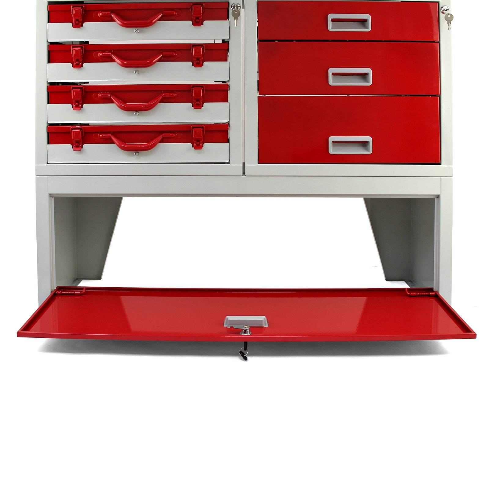 Q-Rax Scaffali da Garage Set Flame scaffalatura furgone acciaio rosso
