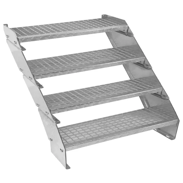 Q-Rax Scala Zincata 4 Gradini 900mm Componibile Acciaio