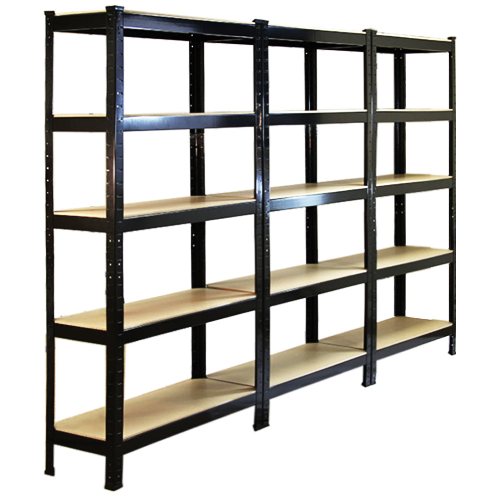 Q-Rax T-Rax 3 Scaffali Acciaio Neri 75 cm Senza Bulloni