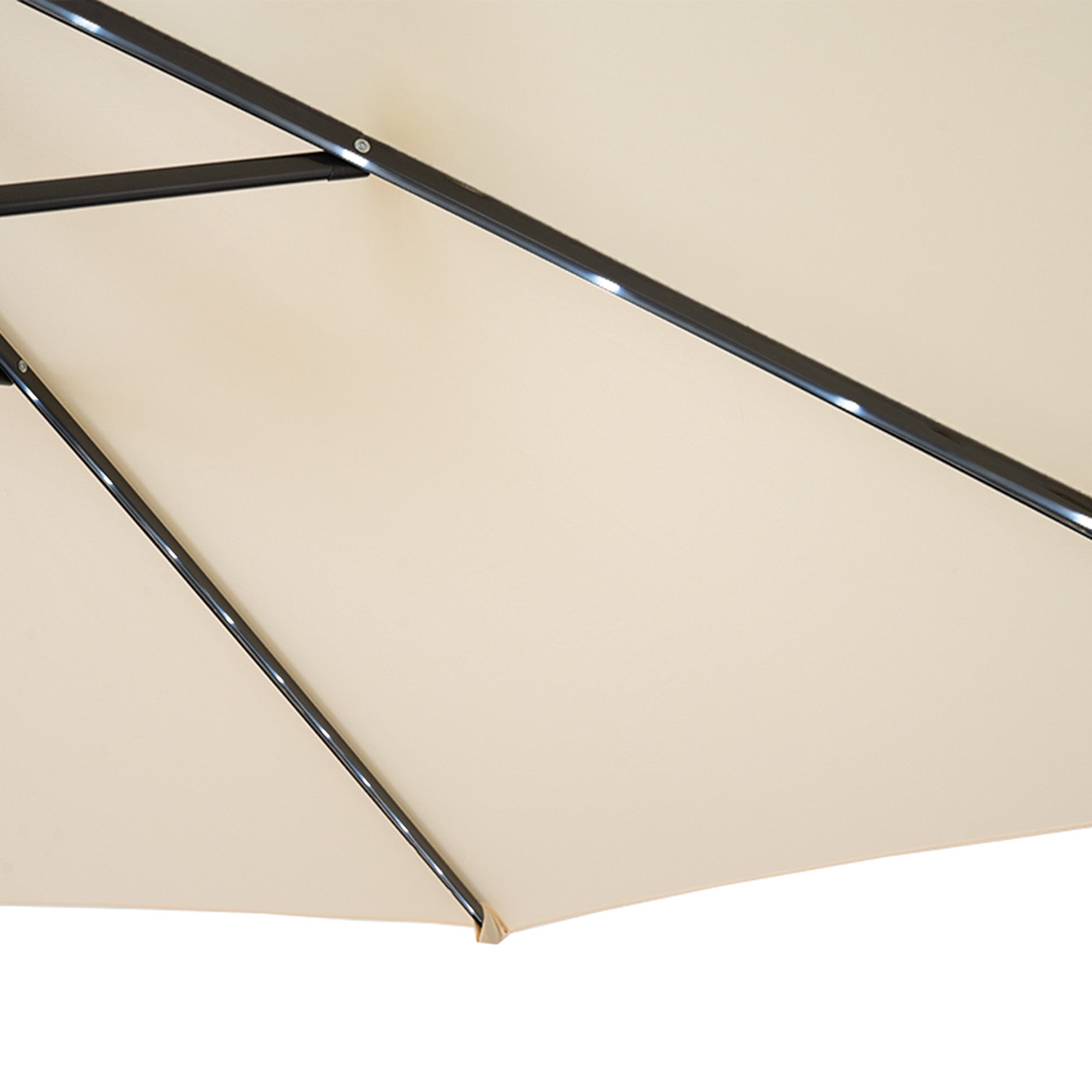 Q-Rax Ombrellone Decentrato LED 3m ombrellone crema con base