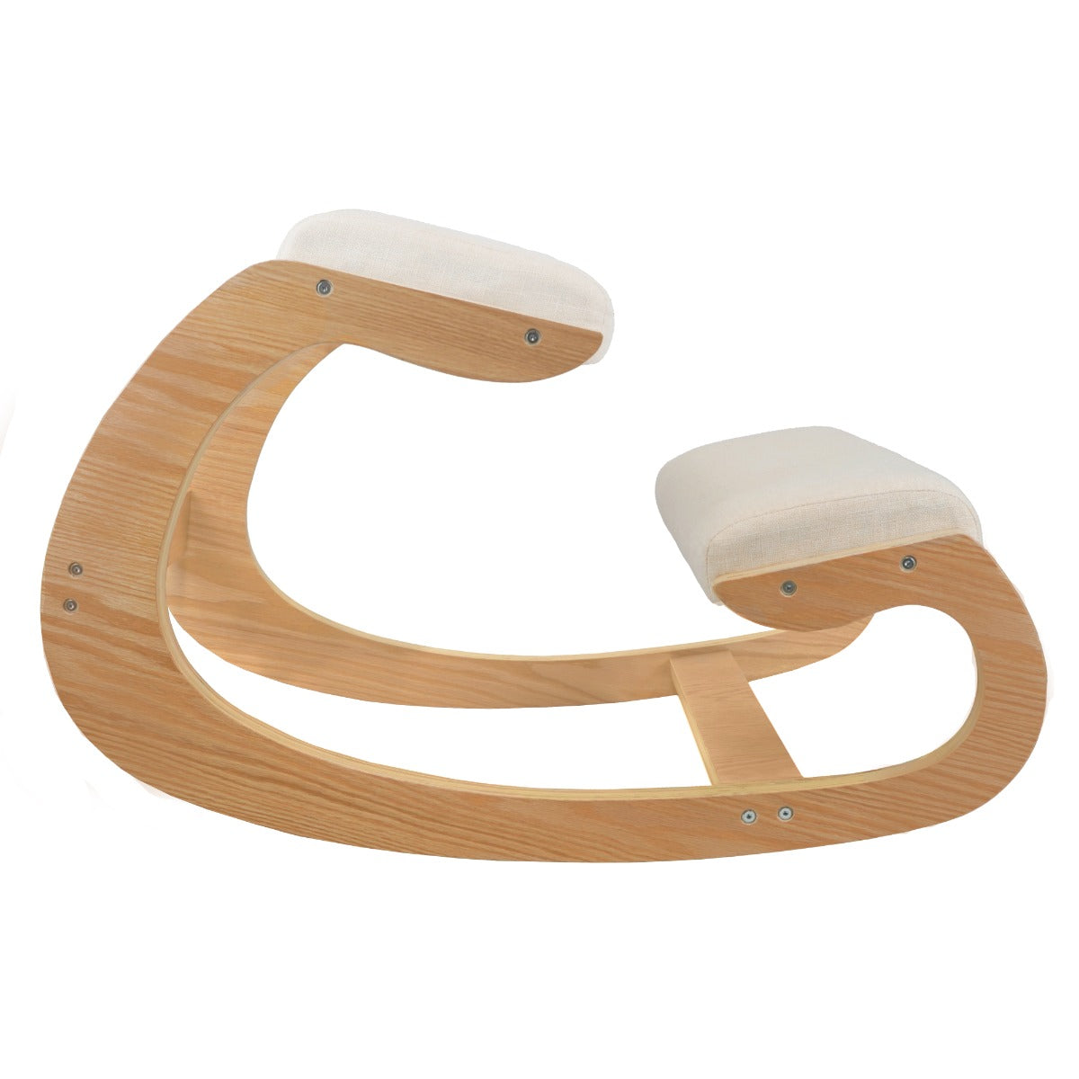 Q-Rax Sedia ergonomica inginocchiata legno lino 100kg