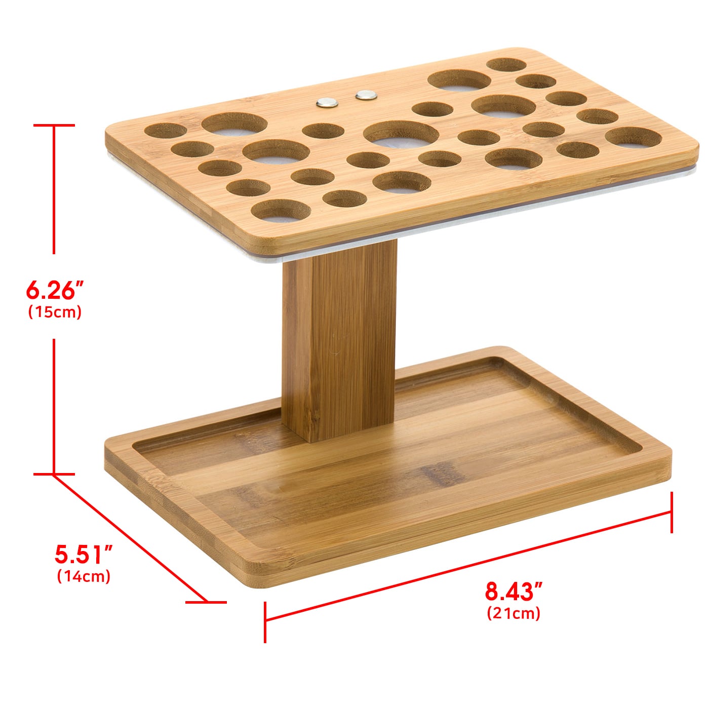 Jackcube Design Makeup portapennelli bambù 26 fori pieghevole