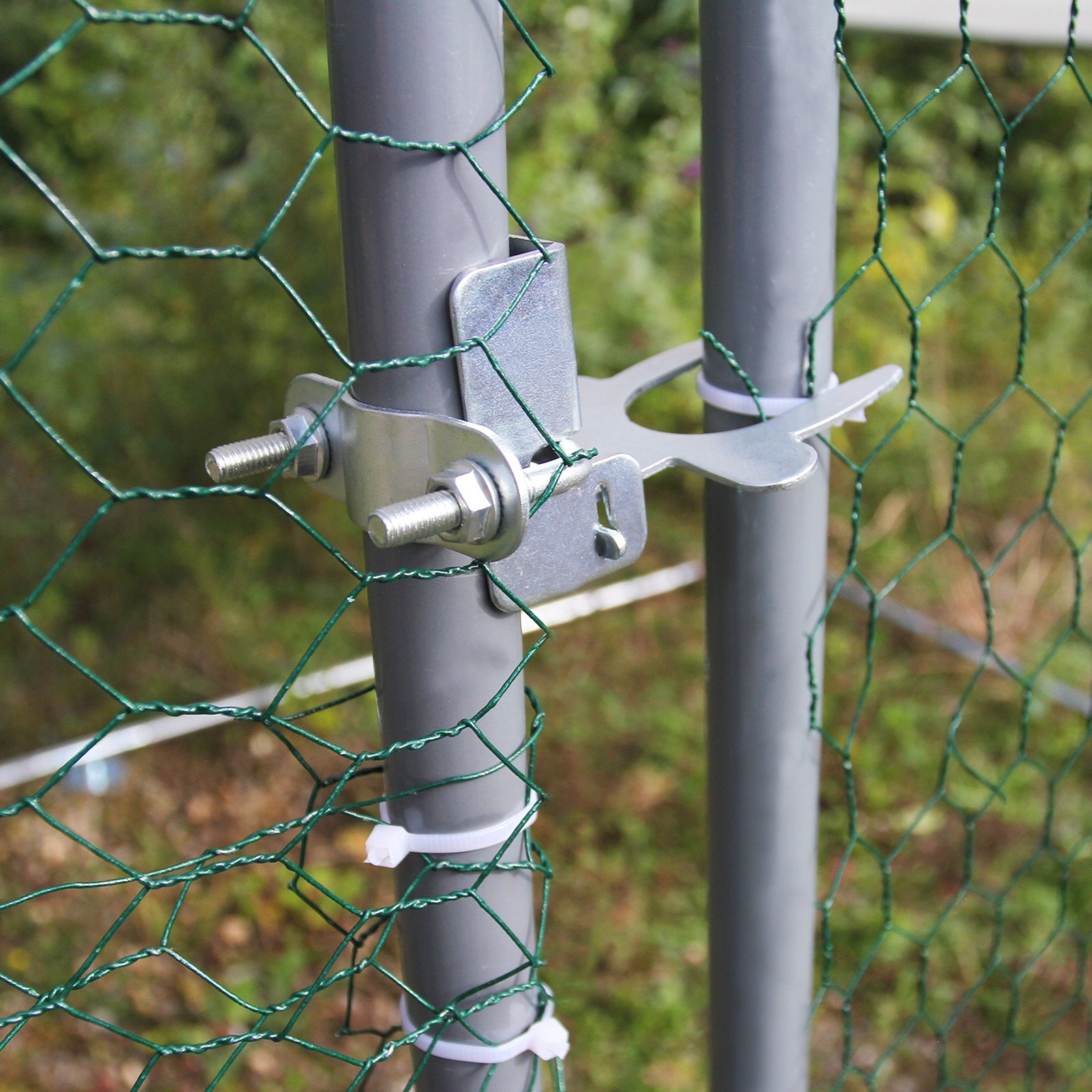 Q-Rax Recinzione Pollaio Esterno 4x6m Acciaio con Tetto