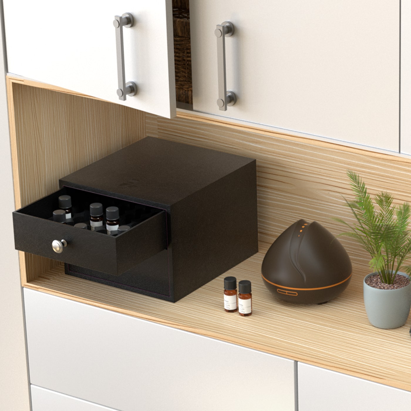 Jackcube Design Scatola Porta Oli Essenziali 96 Boccette 2 Cassetti