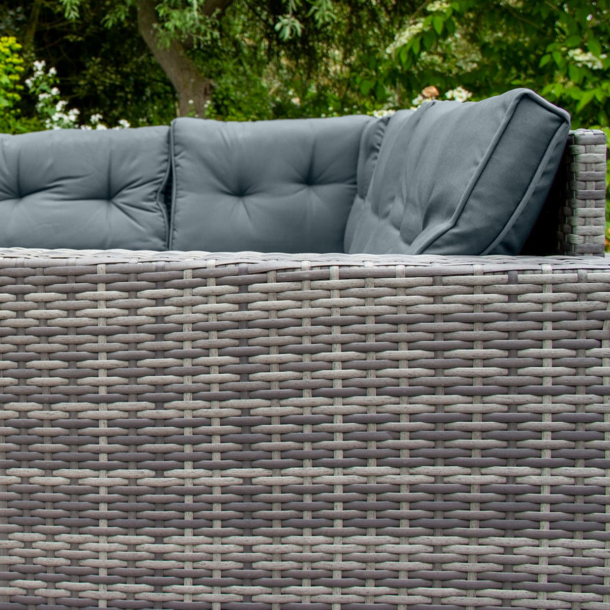 Q-Rax Mobili da Esterno Set Rattan 9 Posti Grigio Vetro