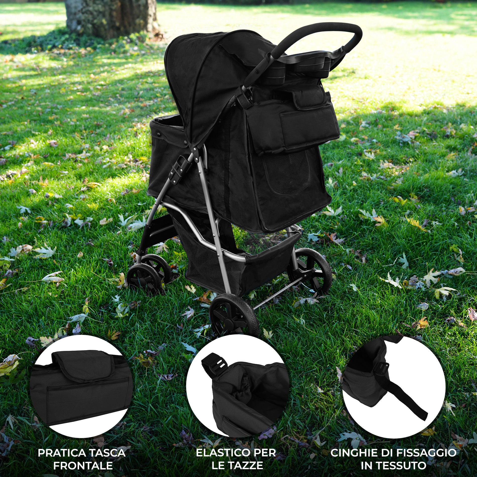 Q-Rax organizer passeggino borsa nera Oxford 2 kg