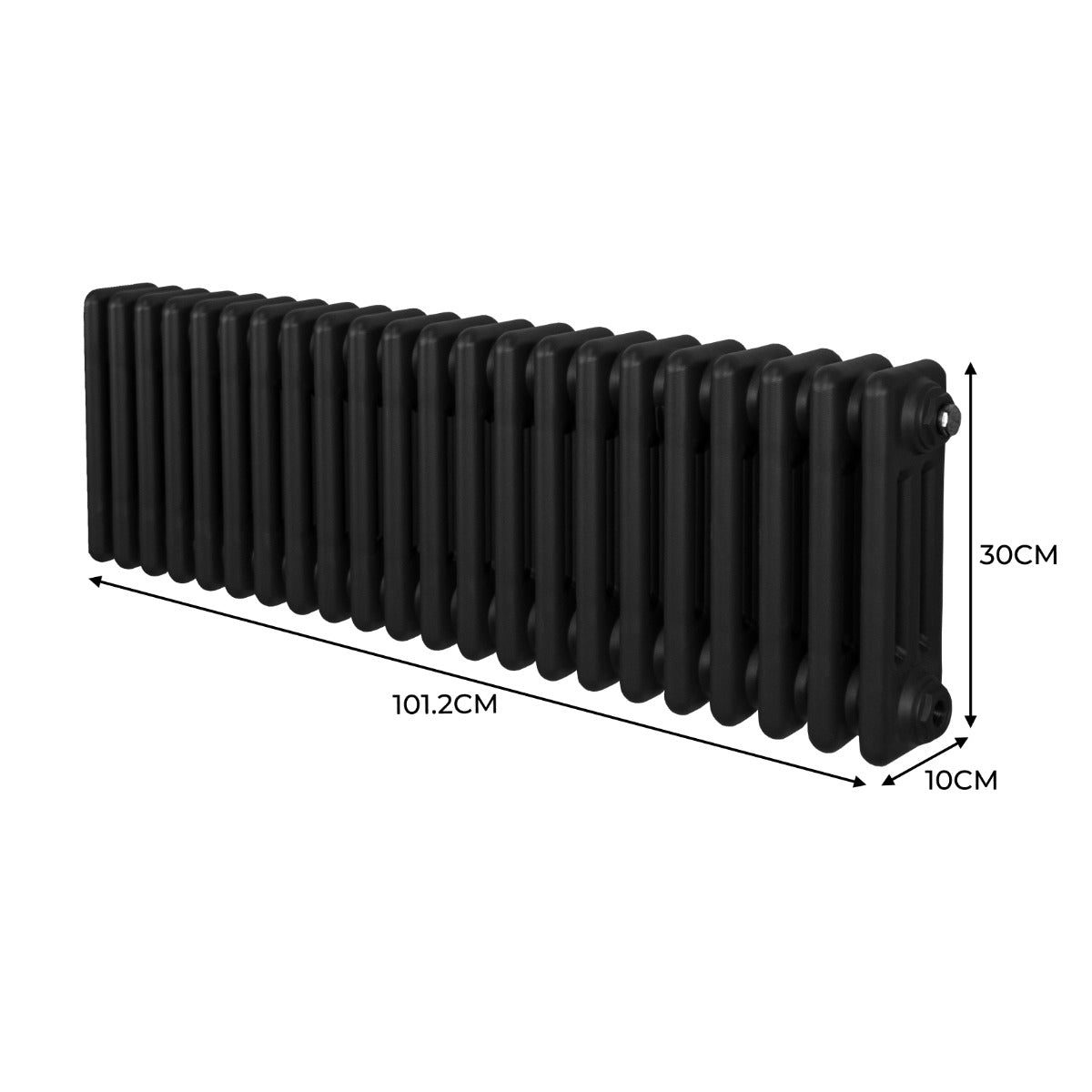 Q-Rax Radiatori Tradizionali 300x1012 Termosifone Nero 3 Colonne