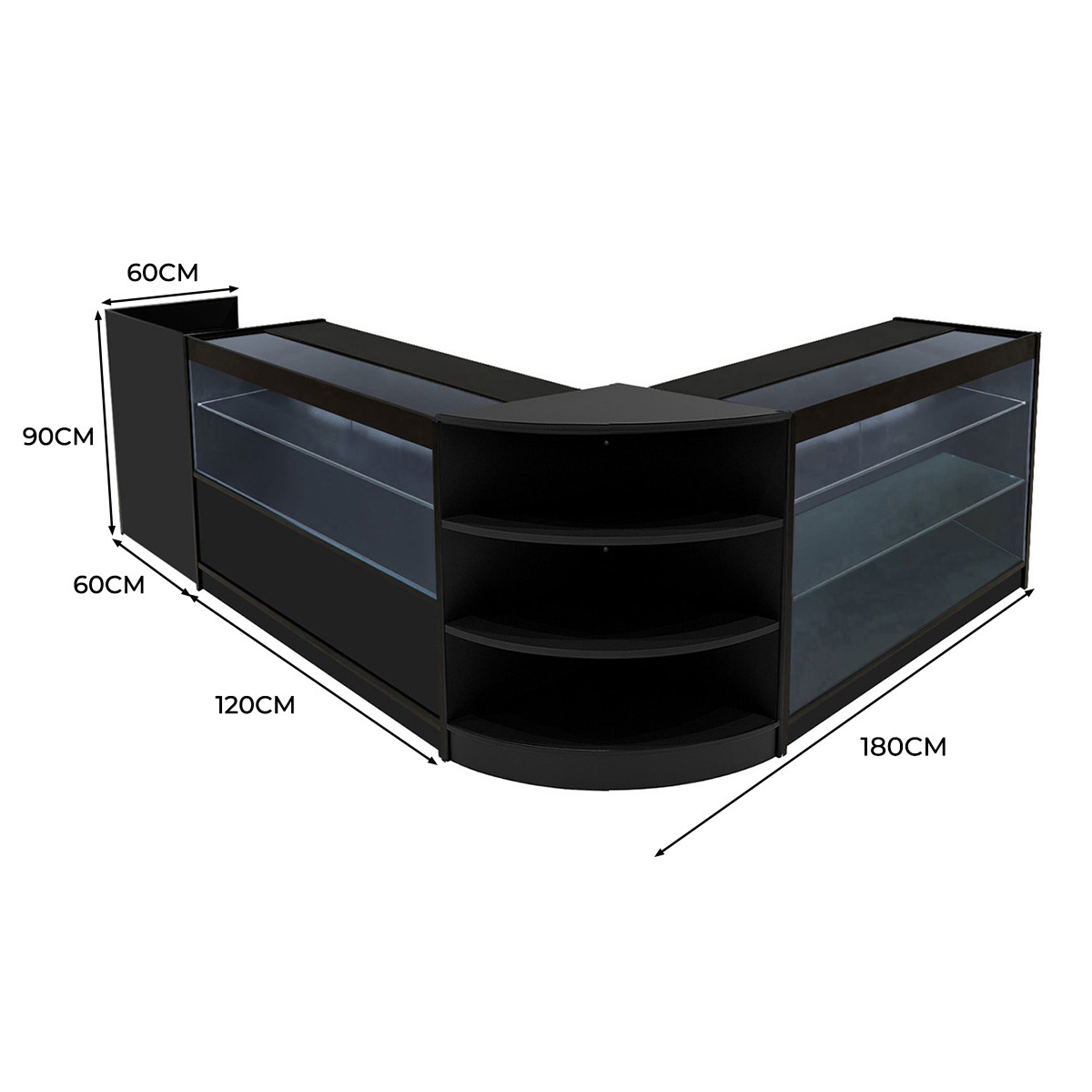 Q-Rax Theia Set Banconi LED K1200 C1200 TB60 LM60 Nero