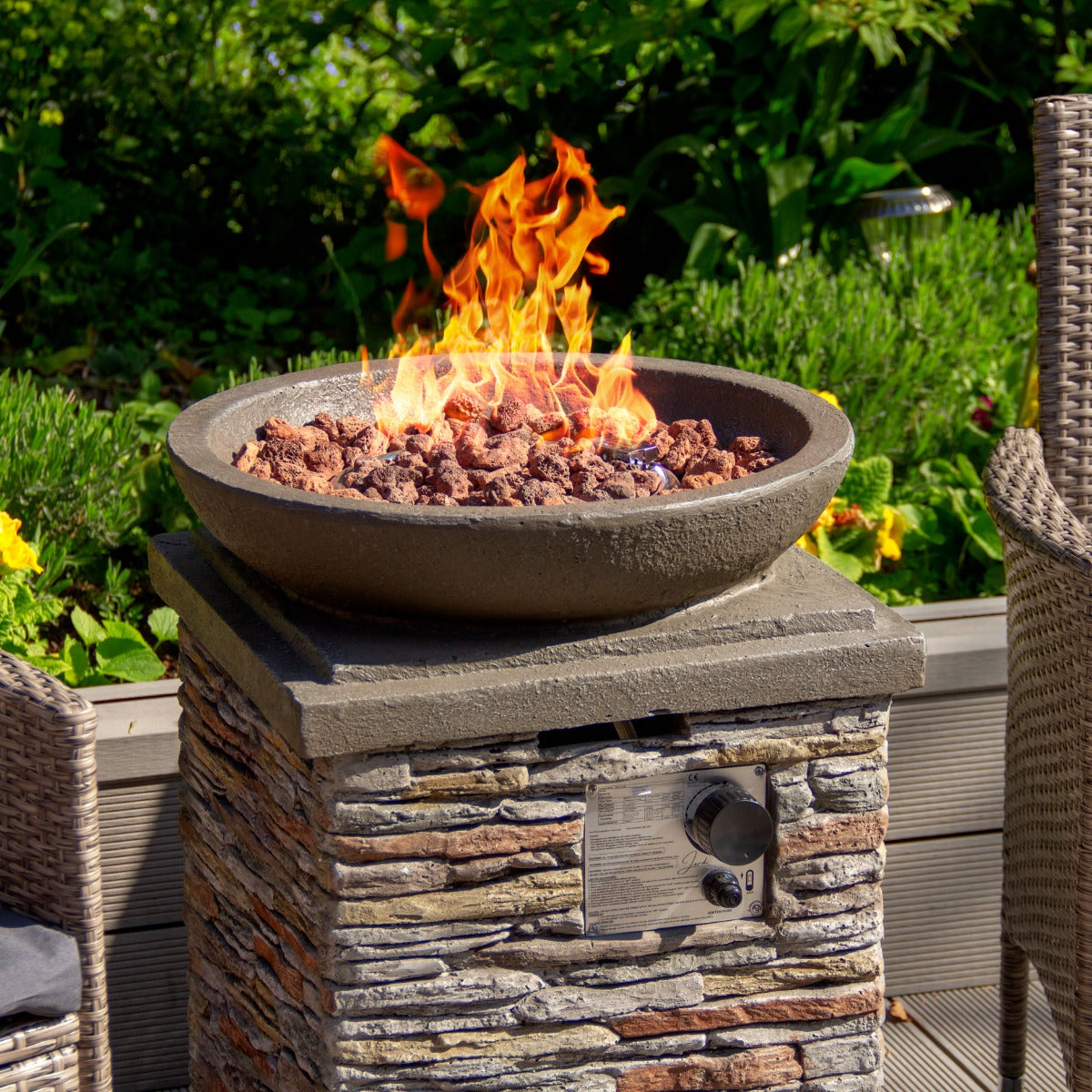 Q-Rax Braciere Gas Pietra 46 cm 12 kW con Rocce