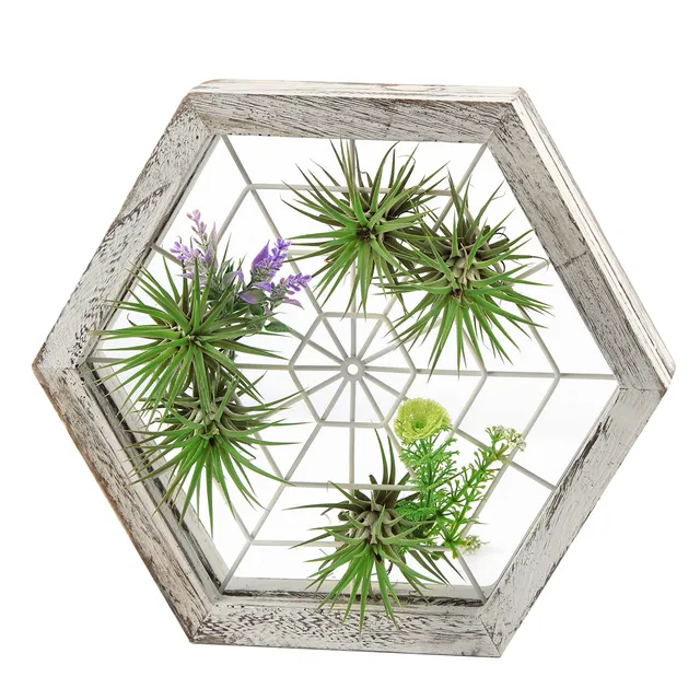 Jackcube Design Plant Portapiante Esagonale Legno Rustico