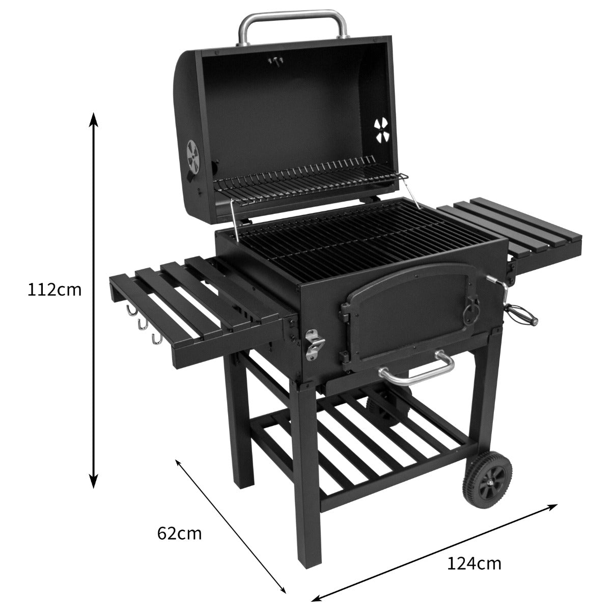 Q-Rax Apparecchi Ristorazione Barbecue Affumicatore XL a carbone