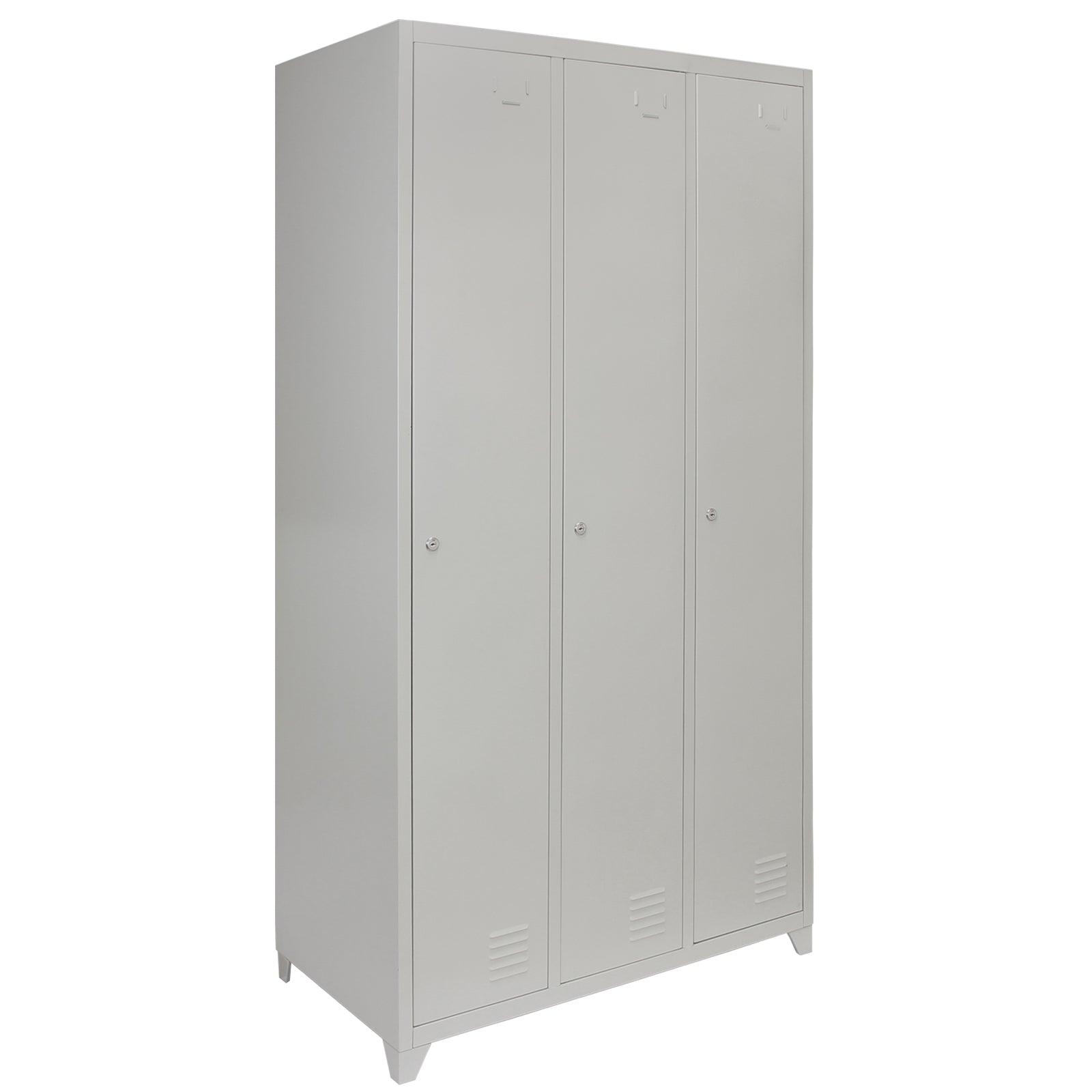 Q-Rax Armadietto 3 Porte Acciaio 90x50x180 cm Grigio