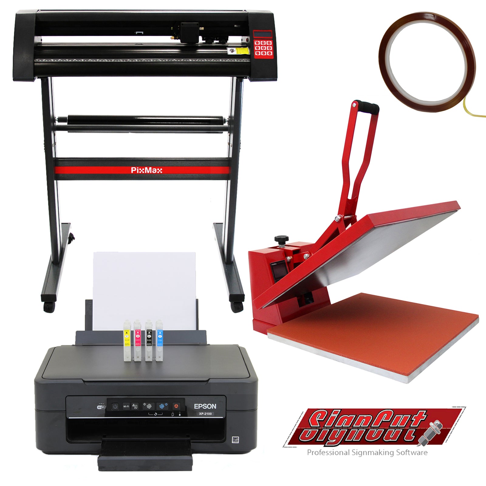 PixMax Pressa Caldo 50x50 + Plotter Vinile 720mm e Epson