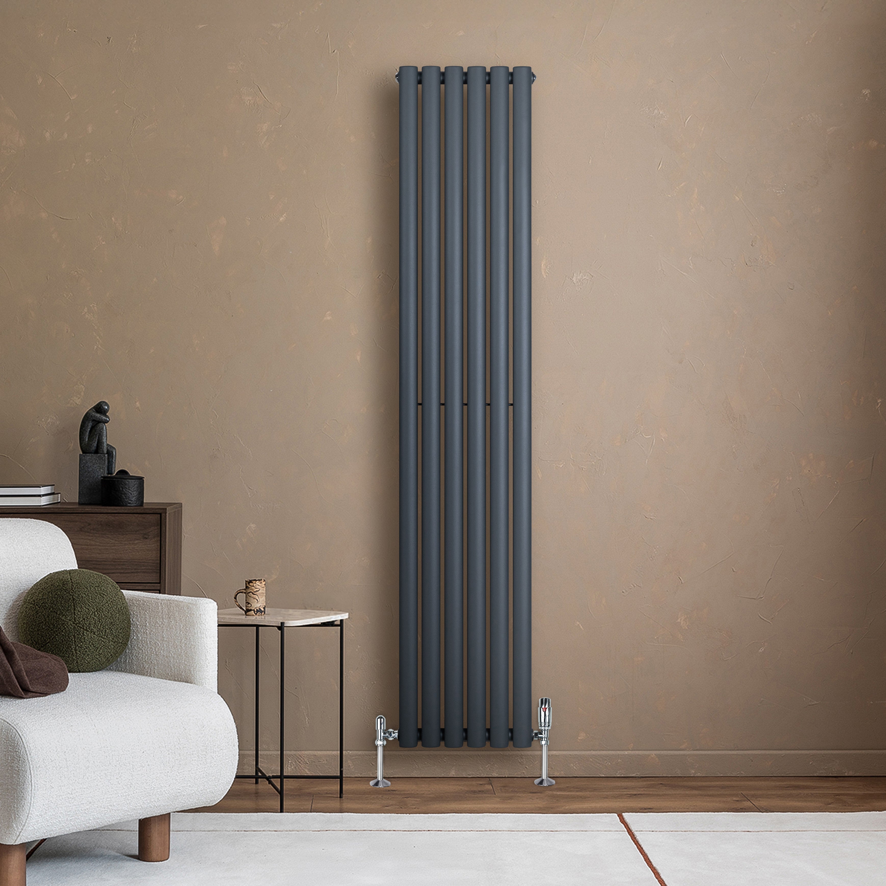 Q-Rax Radiatori Tradizionali Ovale Verticale 1800x360 Antracite