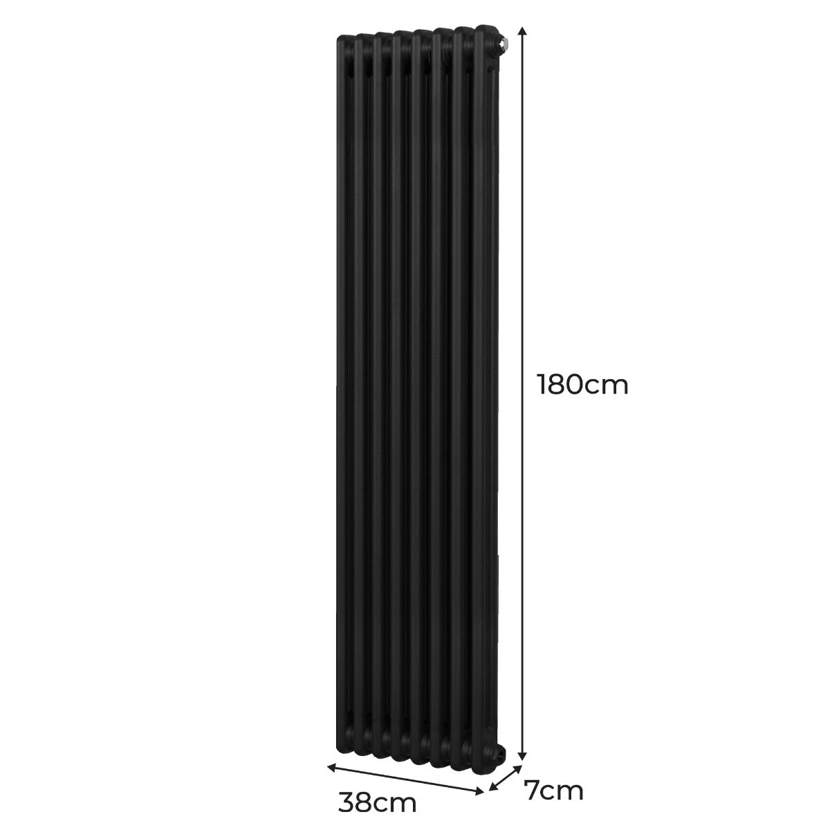 Q-Rax Radiatori Tradizionali 1800x382 mm termosifone nero 2 colonne