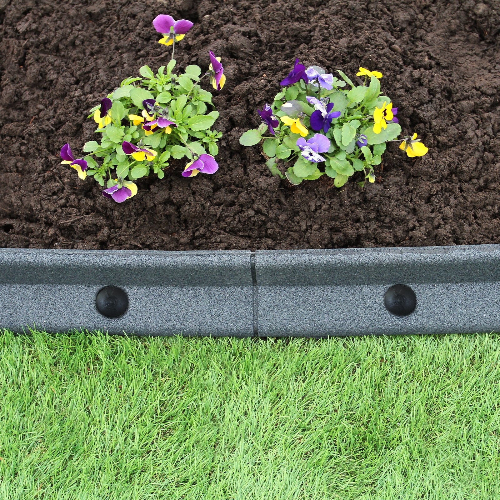 Q-Rax Bordura Giardino Flessibile Grigia 1,2m 4 Pezzi