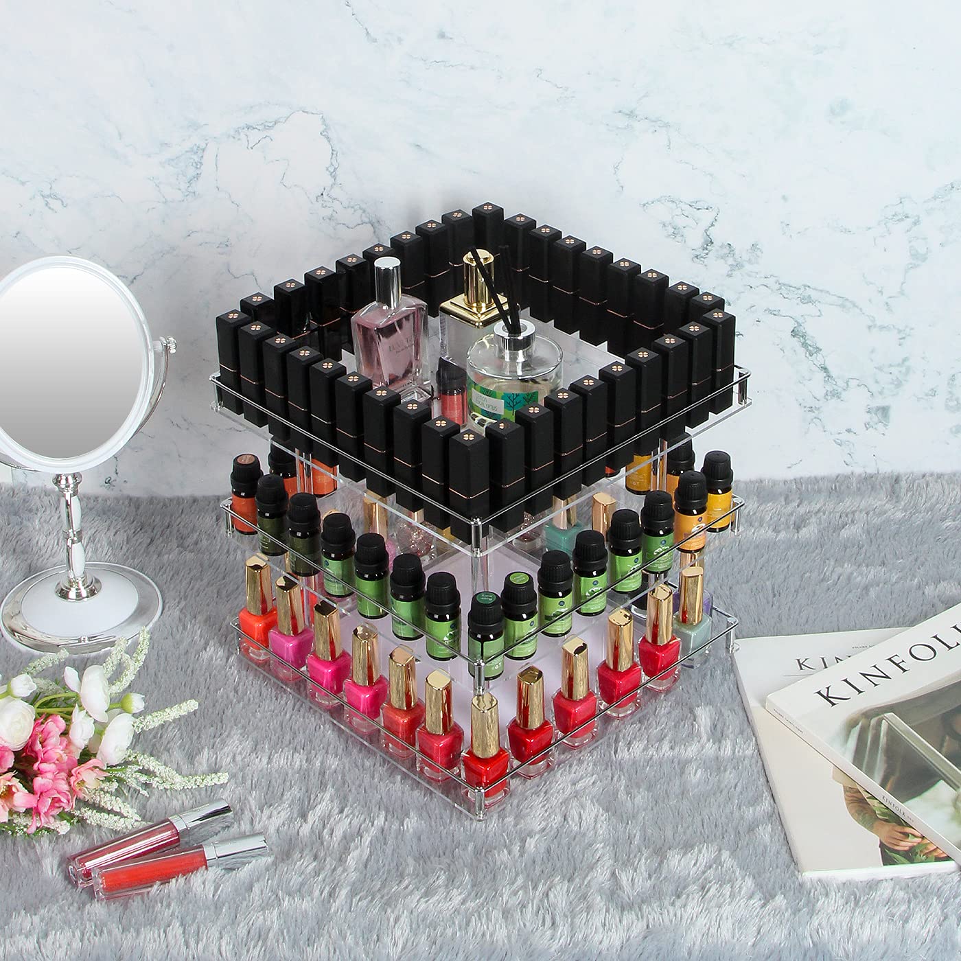 Jackcube Design 3 Tier porta smalti girevole 360° 210 posti